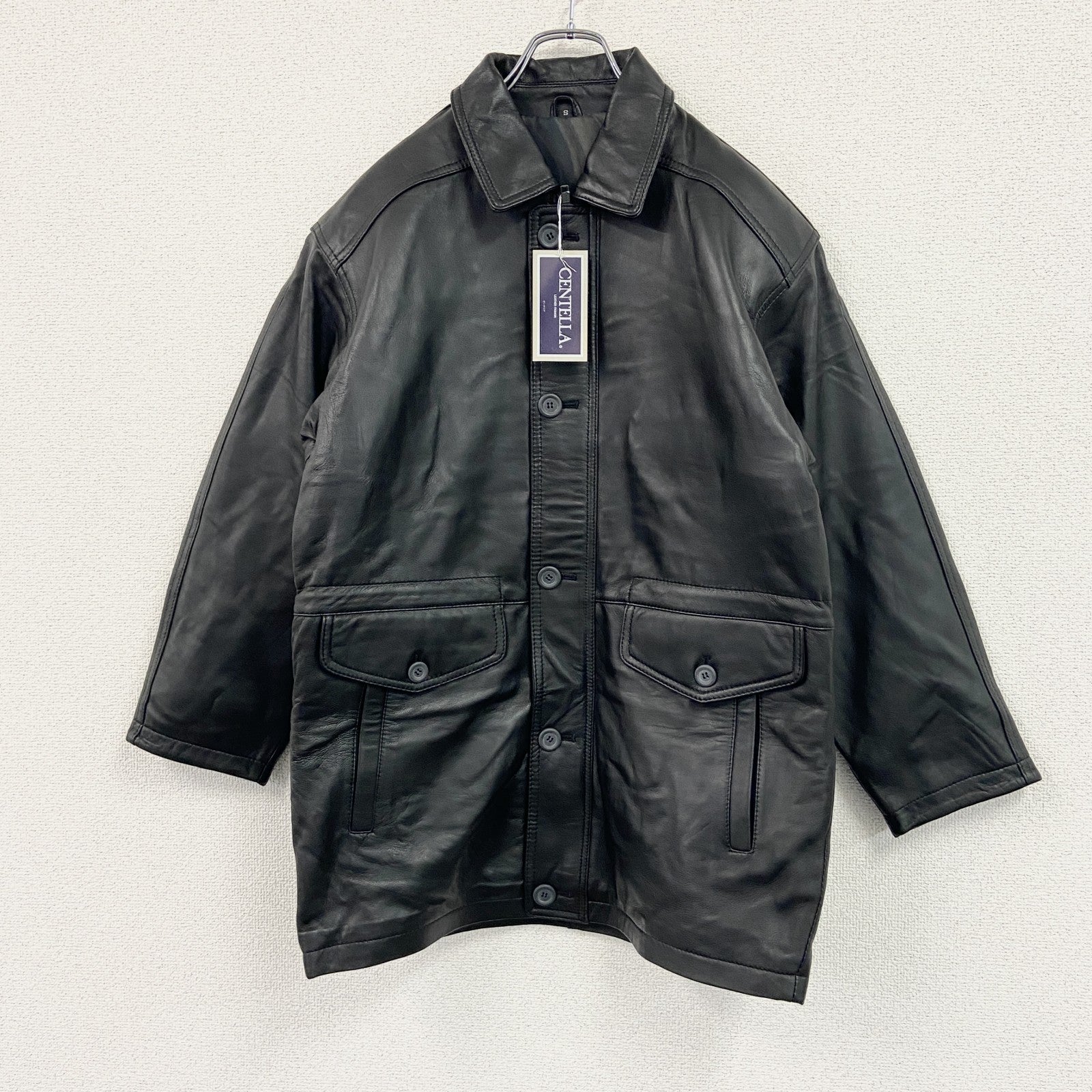 CENTELLA　ラムレザーカーコート　レザージャケット　未使用品　黒　ブラック　Sサイズ