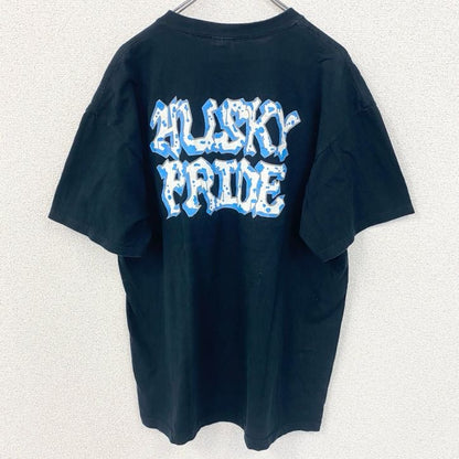 古着 used　GILDAN　ギルダン　半袖英字ロゴデザインTシャツ　バックプリント　黒　ブラック　春夏服　Lサイズ