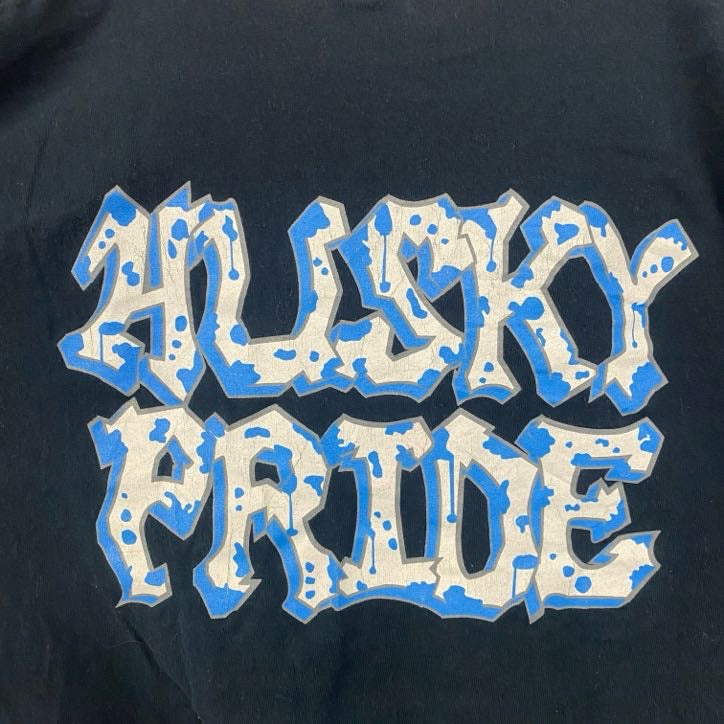 古着 used　GILDAN　ギルダン　半袖英字ロゴデザインTシャツ　バックプリント　黒　ブラック　春夏服　Lサイズ