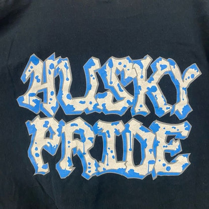 古着 used　GILDAN　ギルダン　半袖英字ロゴデザインTシャツ　バックプリント　黒　ブラック　春夏服　Lサイズ