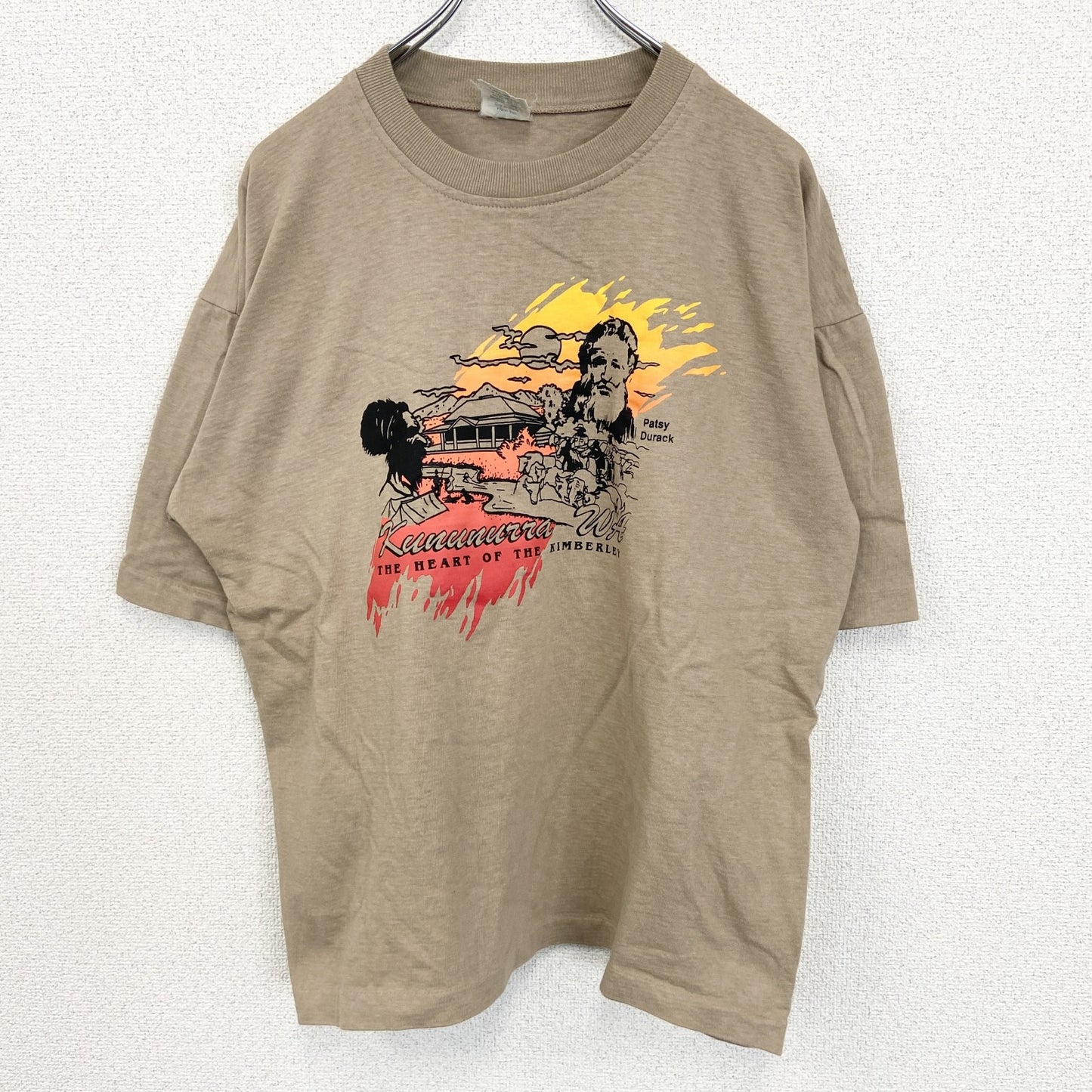 90s　auzzie　半袖プリントTシャツ　ヴィンテージ　シングルステッチ　茶色　XXLサイズ