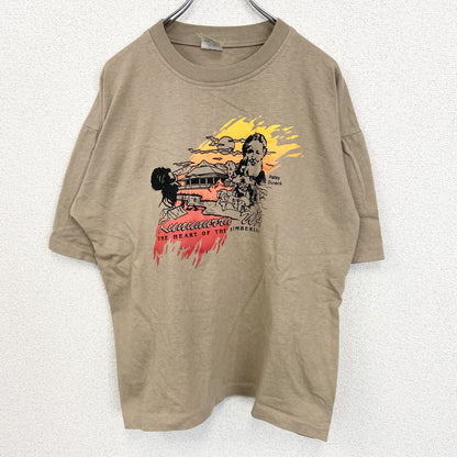 90s　auzzie　半袖プリントTシャツ　ヴィンテージ　シングルステッチ　茶色　XXLサイズ