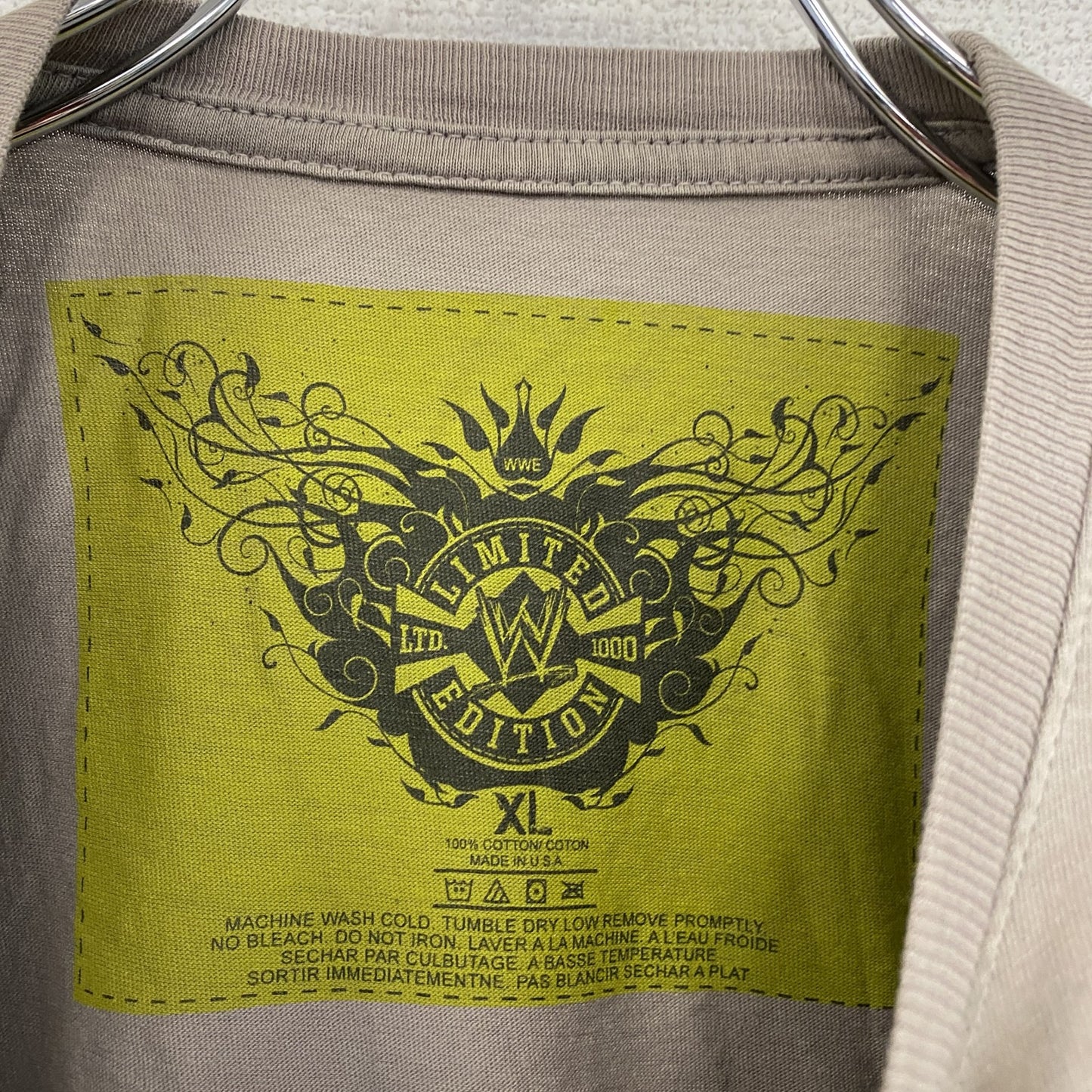WEE　半袖プリントTシャツ　スカル　骸骨　クルーネック　ビックプリント　灰色　グレー　XLサイズ