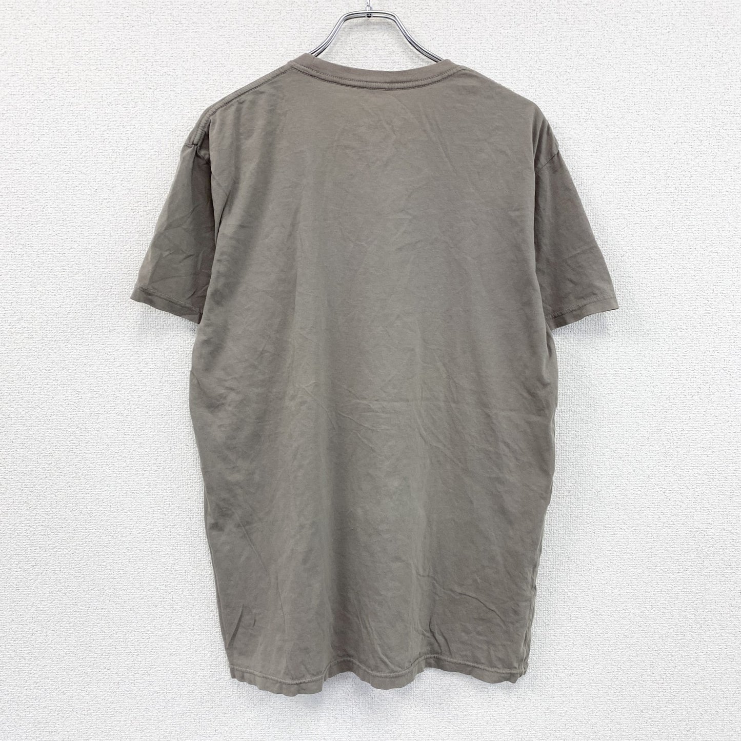WEE　半袖プリントTシャツ　スカル　骸骨　クルーネック　ビックプリント　灰色　グレー　XLサイズ