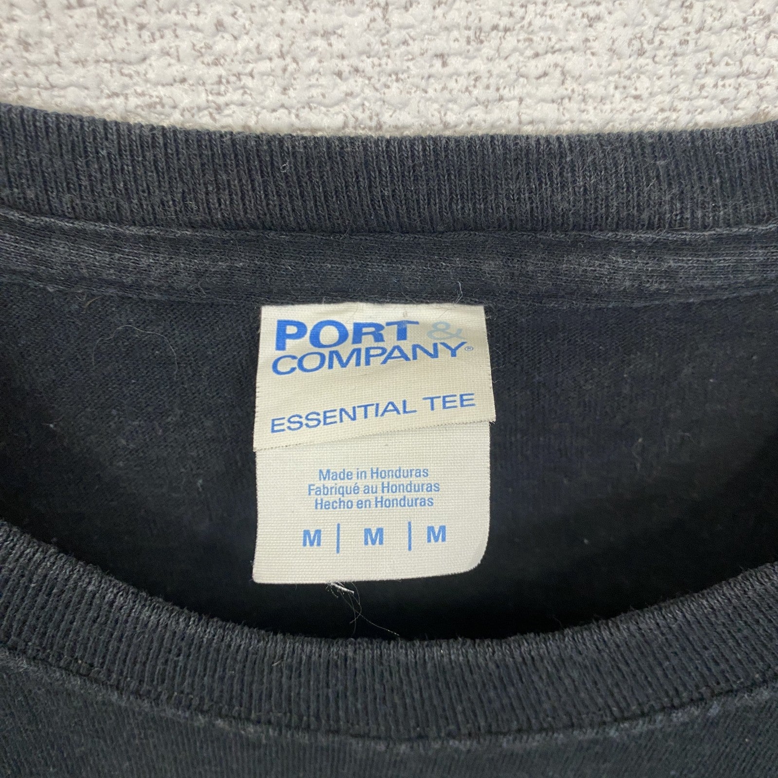 古着 used　PORT&COMPANY　半袖フロントプリントTシャツ　THORNAPPLE KELLOGG　黒　Mサイズ