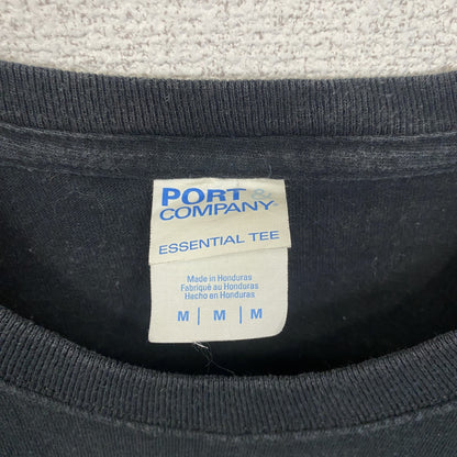 古着 used　PORT&COMPANY　半袖フロントプリントTシャツ　THORNAPPLE KELLOGG　黒　Mサイズ