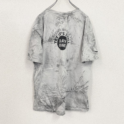 半袖プリントTシャツ　タイダイ柄　灰色　グレー