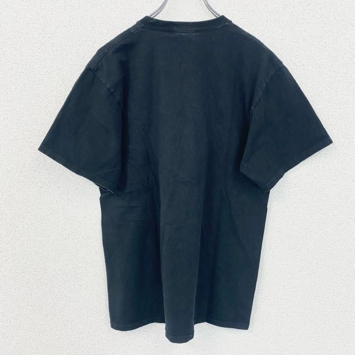 古着 used　PORT&COMPANY　半袖フロントプリントTシャツ　THORNAPPLE KELLOGG　黒　Mサイズ