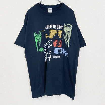 古着 used　GILDAN ギルダン　半袖アルバムジャケットプリントTシャツ　クルーネック　ビースティ　レトロ　黒　XLサイズ