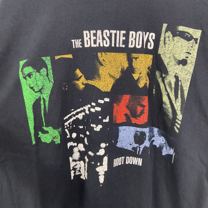 古着 used　GILDAN ギルダン　半袖アルバムジャケットプリントTシャツ　クルーネック　ビースティ　レトロ　黒　XLサイズ
