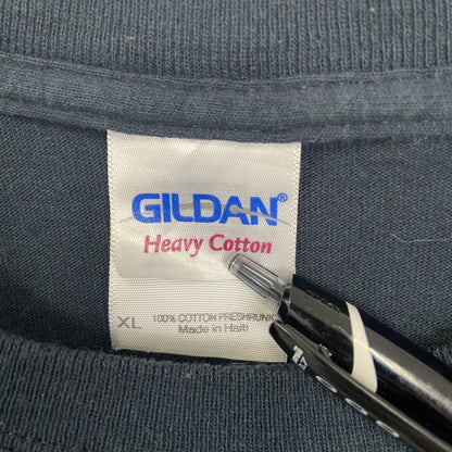 古着 used　GILDAN ギルダン　半袖アルバムジャケットプリントTシャツ　クルーネック　ビースティ　レトロ　黒　XLサイズ