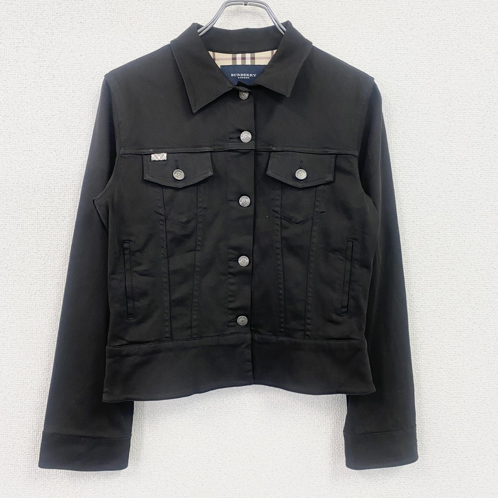 BURBERRY LONDON　バーバリーロンドン　デニムジャケット/Gジャン　黒　ブラック　12サイズ
