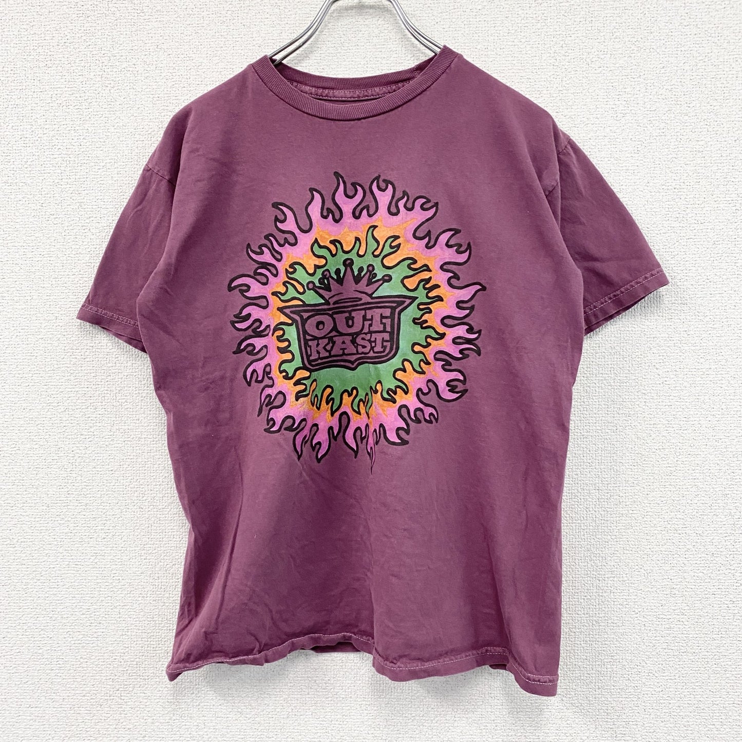 OUT KAST　アウトキャスト　半袖プリントTシャツ　ラップT　両面プリント　紫　パープル　Mサイズ