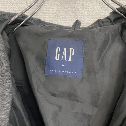 GAP　ギャップ　フーデットダウンジャケット　ダウン80％　比翼仕立て　ダークグレー　Mサイズ