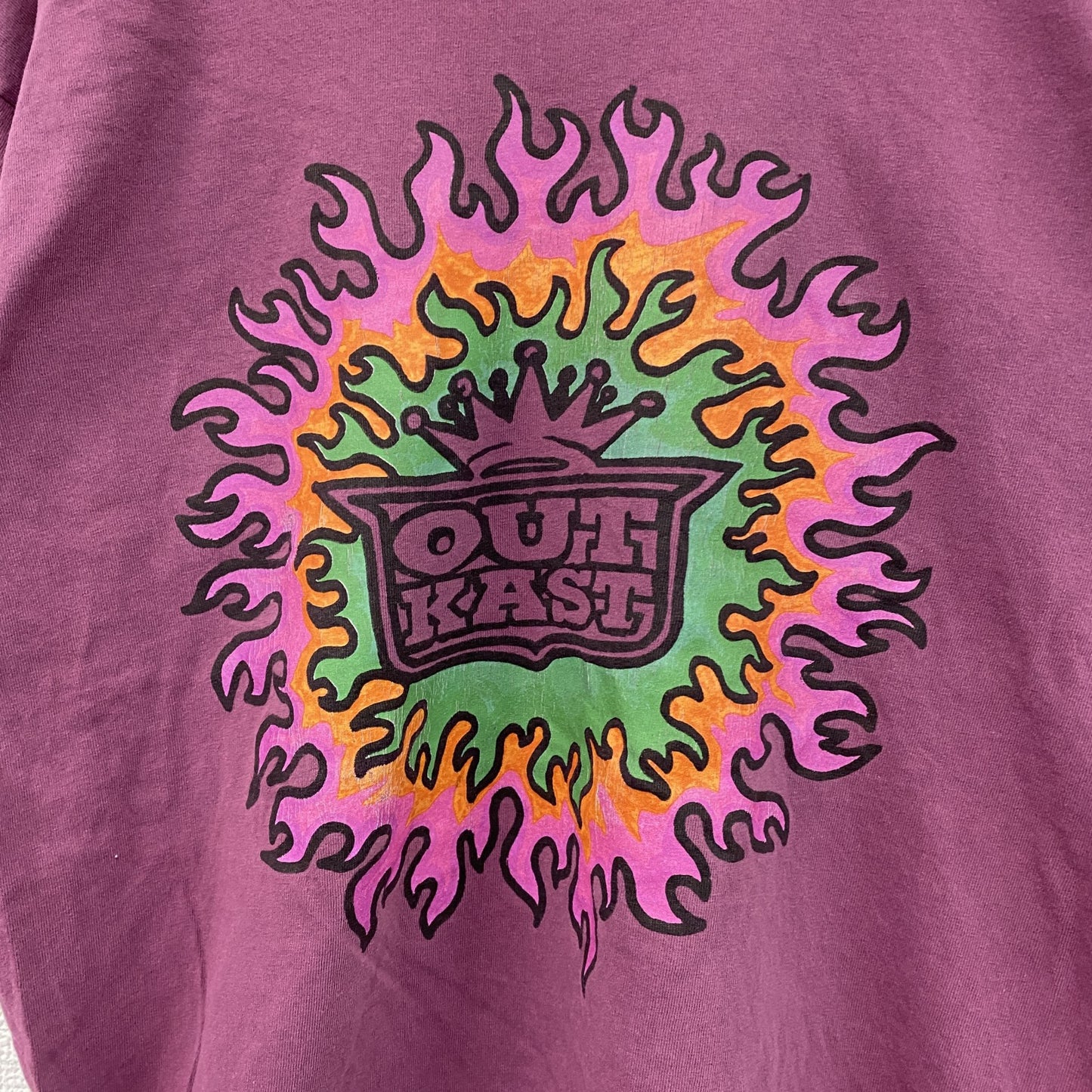 OUT KAST　アウトキャスト　半袖プリントTシャツ　ラップT　両面プリント　紫　パープル　Mサイズ