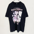 古着 used　ALSTYLE　半袖バンドプリントTシャツ　クルーネック　アレサフランクリン　Y2K　レトロ　黒　XLサイズ
