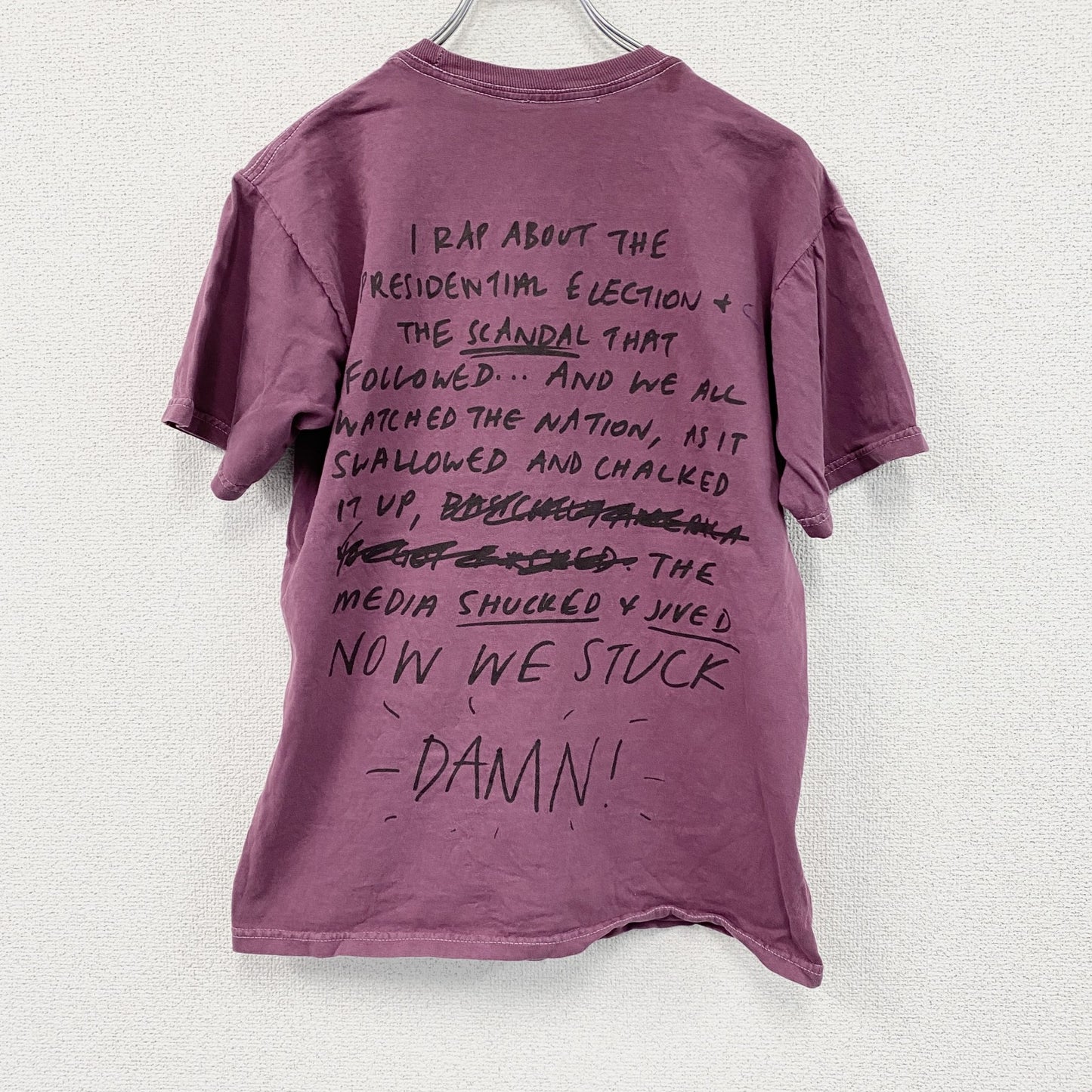 OUT KAST　アウトキャスト　半袖プリントTシャツ　ラップT　両面プリント　紫　パープル　Mサイズ