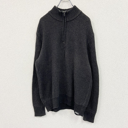 Eddie Bauer　エディーバウアー　ハーフジップニットセーター　焦げ茶　ダークブラウン　XLサイズ