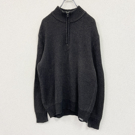 Eddie Bauer　エディーバウアー　ハーフジップニットセーター　焦げ茶　ダークブラウン　XLサイズ