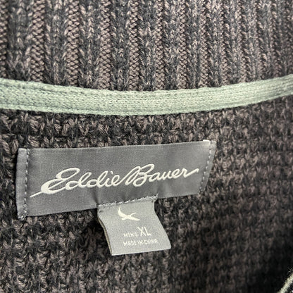 Eddie Bauer　エディーバウアー　ハーフジップニットセーター　焦げ茶　ダークブラウン　XLサイズ