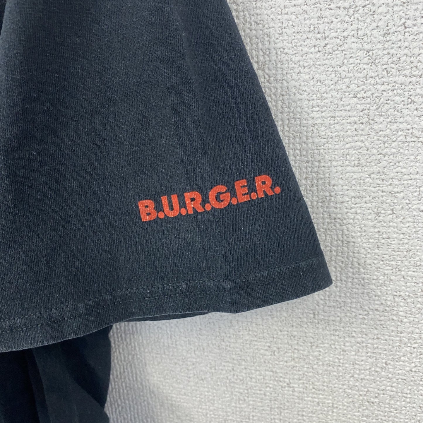 古着 used　PORT&COMPANY　半袖デザインプリントTシャツ　ハンバーガー　Red Robin　黒　ブラック　Lサイズ