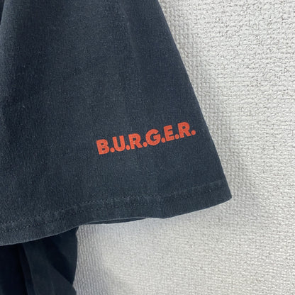 古着 used　PORT&COMPANY　半袖デザインプリントTシャツ　ハンバーガー　Red Robin　黒　ブラック　Lサイズ