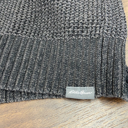 Eddie Bauer　エディーバウアー　ハーフジップニットセーター　焦げ茶　ダークブラウン　XLサイズ