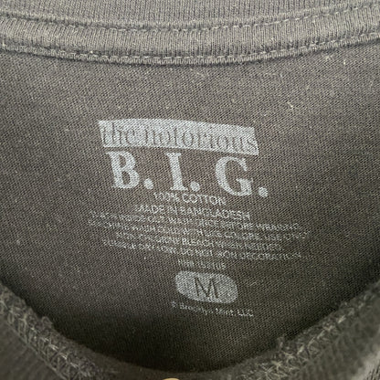 古着 used　B.I.G.　半袖プリントTシャツ　クルーネック　グラフィックT　カジュアルデザイン　レトロ　黒　Mサイズ