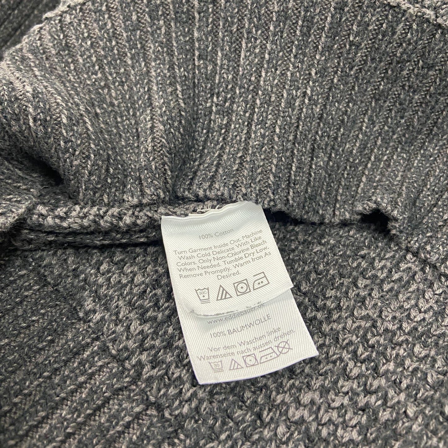 Eddie Bauer　エディーバウアー　ハーフジップニットセーター　焦げ茶　ダークブラウン　XLサイズ