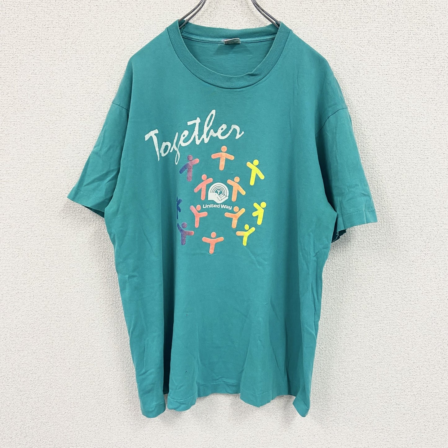 FRUIT OF THE LOOM　フルーツオブザルーム　半袖プリントTシャツ　エメラルドグリーン　XLサイズ