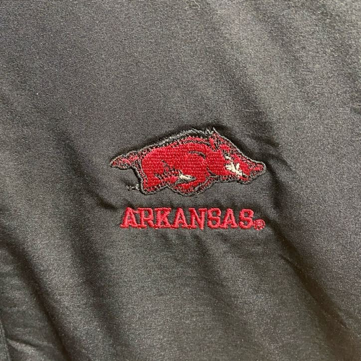～90s　CRABLE SPORTSWEAR　フリースジャケット　ARKANSAS　黒　赤　Lサイズ