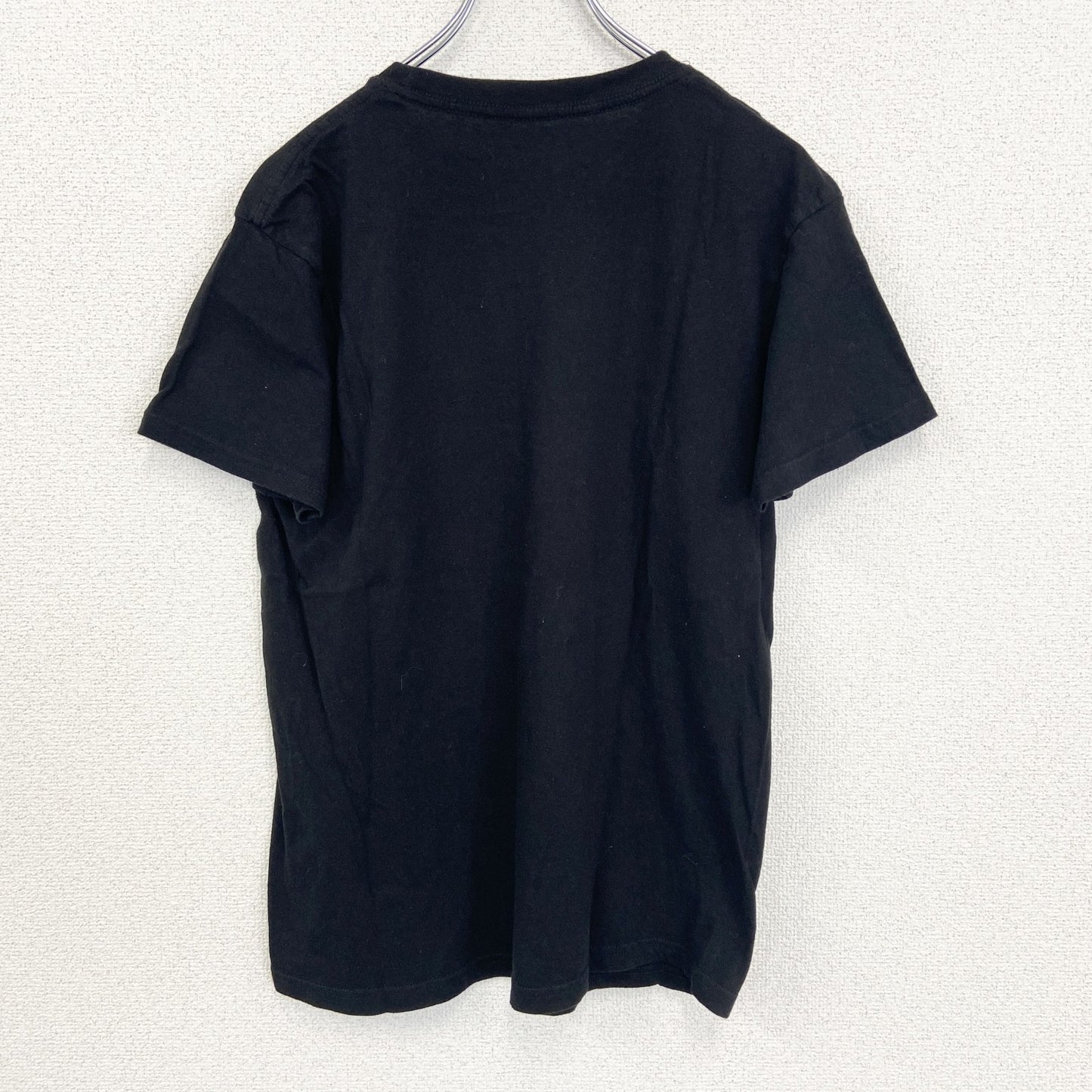 古着 used　B.I.G.　半袖プリントTシャツ　クルーネック　グラフィックT　カジュアルデザイン　レトロ　黒　Mサイズ