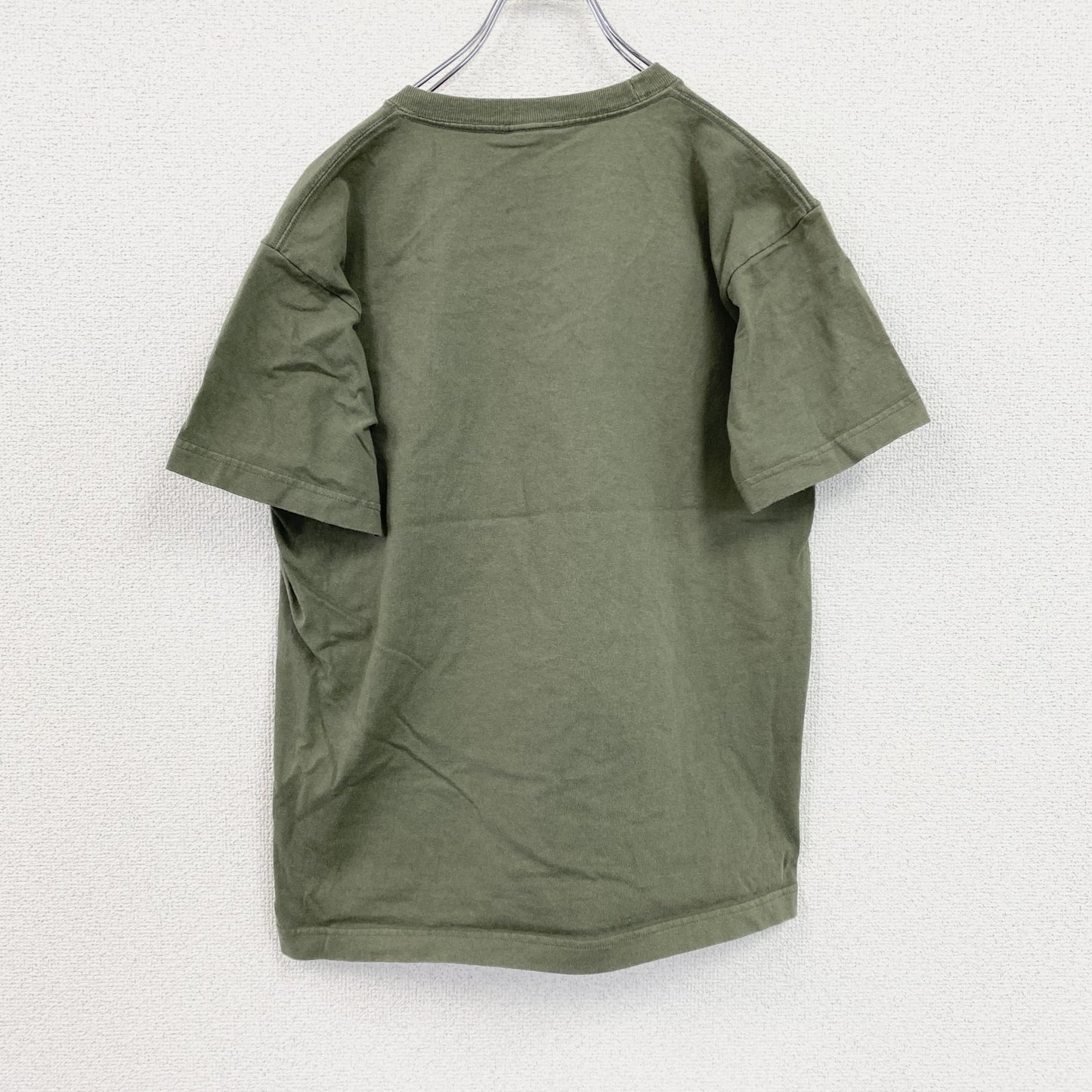 RYUKYU PIRAS　半袖プリントTシャツ　シーサー　獣像　ビックデザイン　クルーネック　カーキ　Lサイズ
