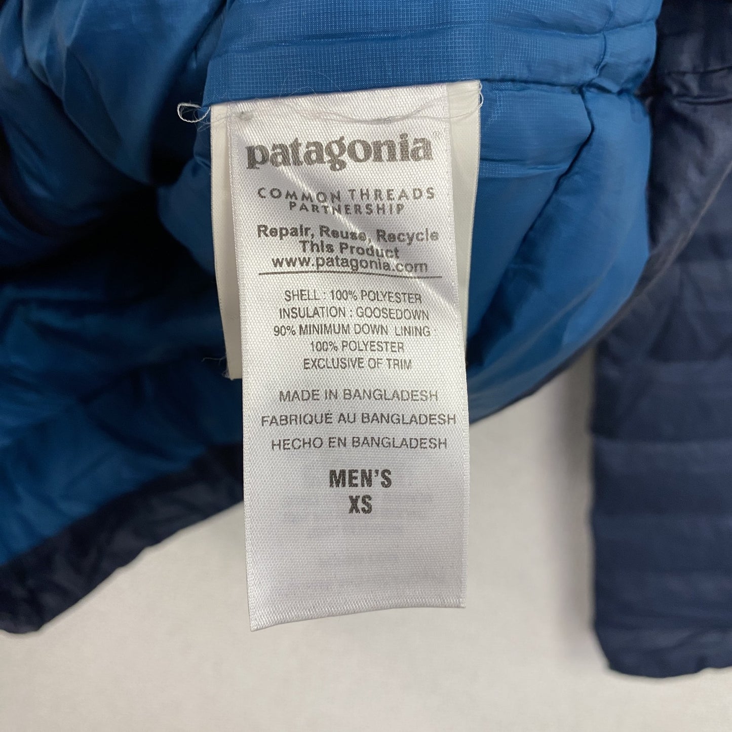 patagonia　パタゴニア　ダウンセーター　ダウン90％　紺　ネイビー　XSサイズ