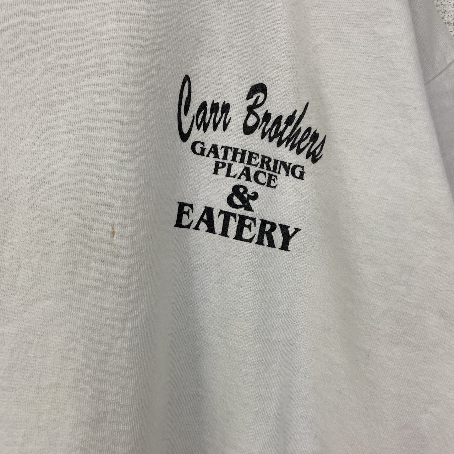 古着 used　半袖プリントTシャツ　ホワイト　白　カジュアルデザイン　クルーネック　シングルステッチ　90s　レトロ　Lサイズ