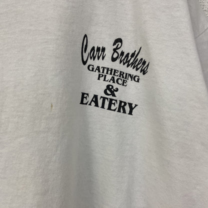 古着 used　半袖プリントTシャツ　ホワイト　白　カジュアルデザイン　クルーネック　シングルステッチ　90s　レトロ　Lサイズ