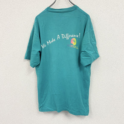 FRUIT OF THE LOOM　フルーツオブザルーム　半袖プリントTシャツ　エメラルドグリーン　XLサイズ