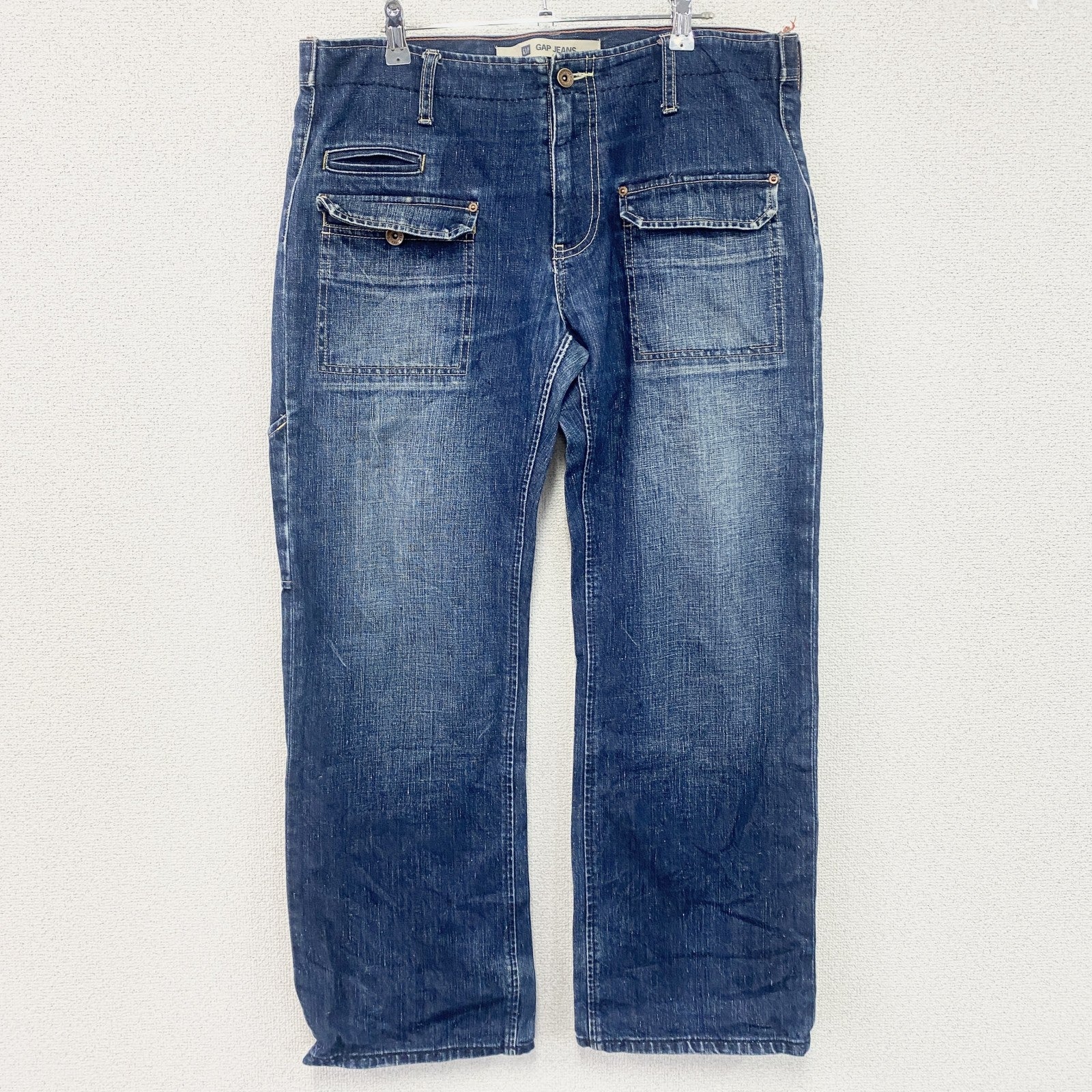 GAP JEANS　ギャップ　デニムパンツ/ジーンズ　ジップフライ　縦落ち　フラップポケット　インディゴ　34サイズ