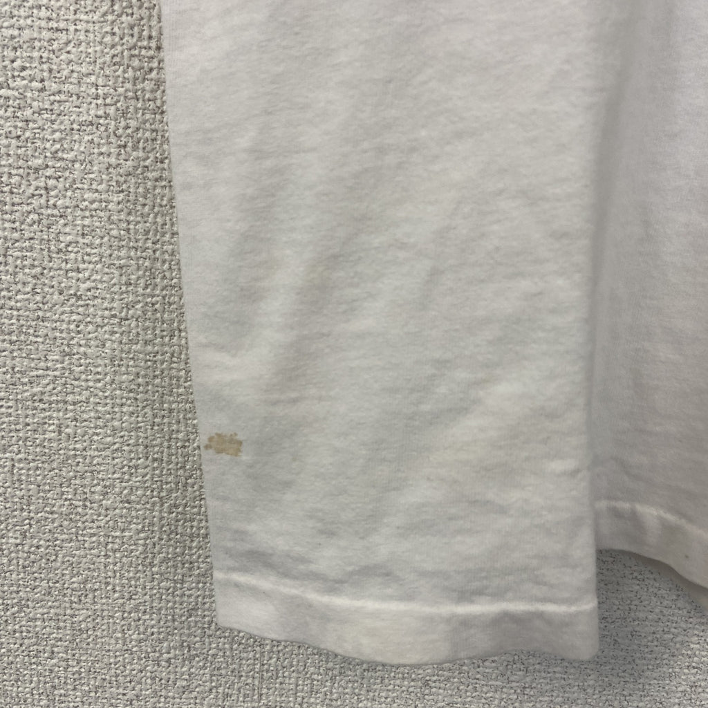 古着 used　半袖プリントTシャツ　ホワイト　白　カジュアルデザイン　クルーネック　シングルステッチ　90s　レトロ　Lサイズ