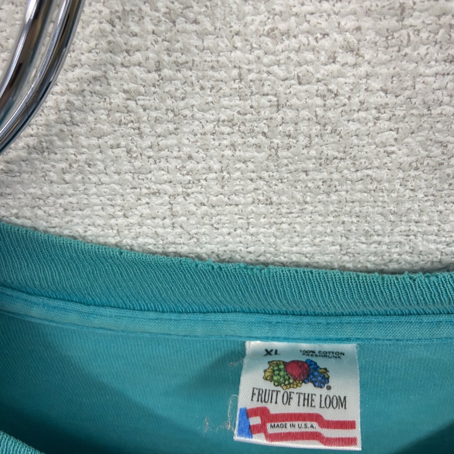 FRUIT OF THE LOOM　フルーツオブザルーム　半袖プリントTシャツ　エメラルドグリーン　XLサイズ