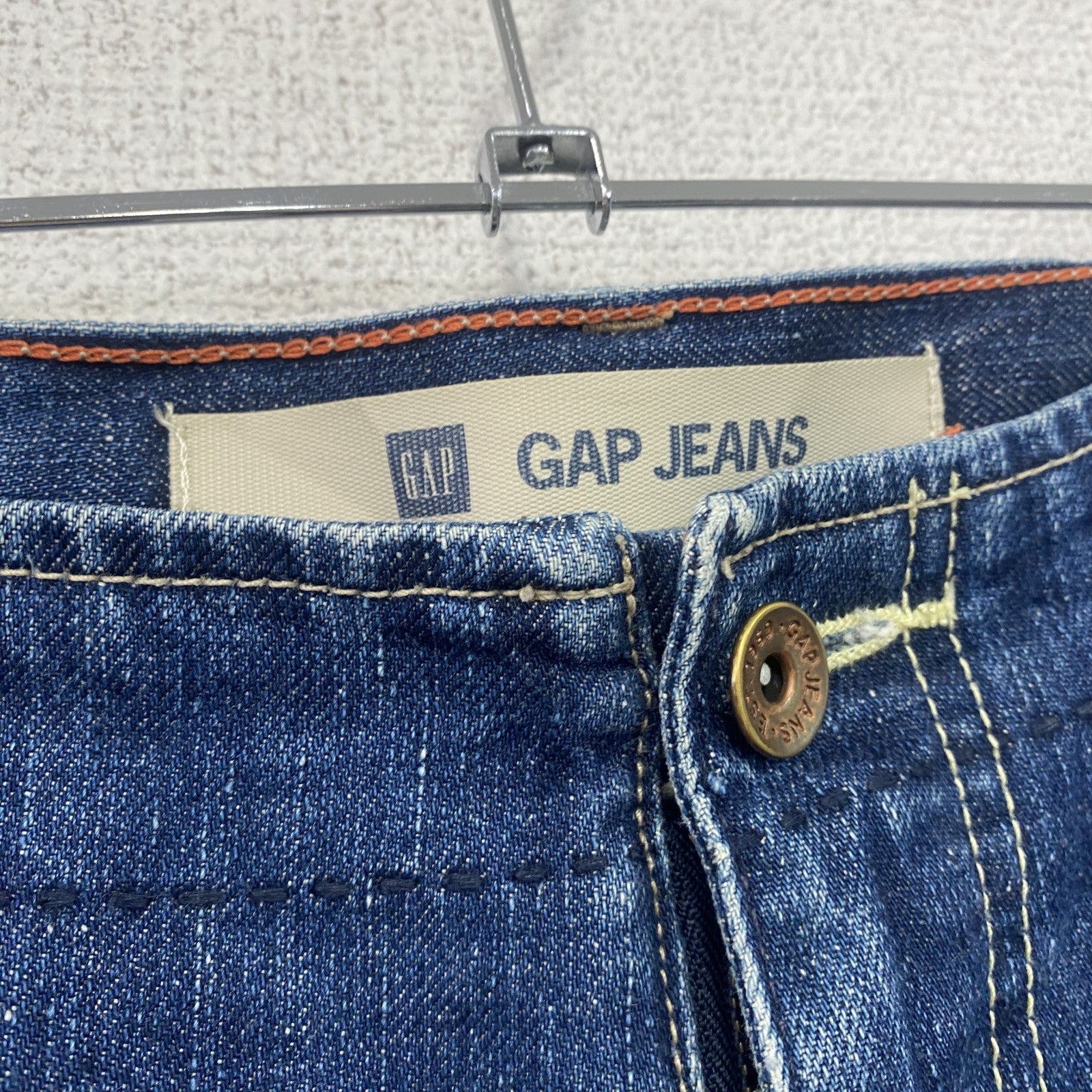 GAP JEANS　ギャップ　デニムパンツ/ジーンズ　ジップフライ　縦落ち　フラップポケット　インディゴ　34サイズ