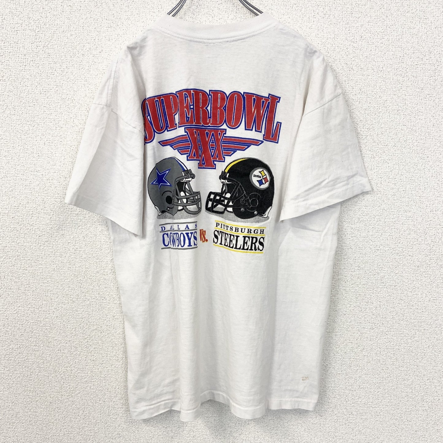 古着 used　半袖プリントTシャツ　ホワイト　白　カジュアルデザイン　クルーネック　シングルステッチ　90s　レトロ　Lサイズ