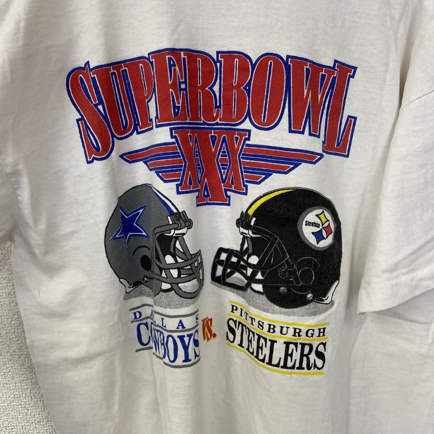 古着 used　半袖プリントTシャツ　ホワイト　白　カジュアルデザイン　クルーネック　シングルステッチ　90s　レトロ　Lサイズ