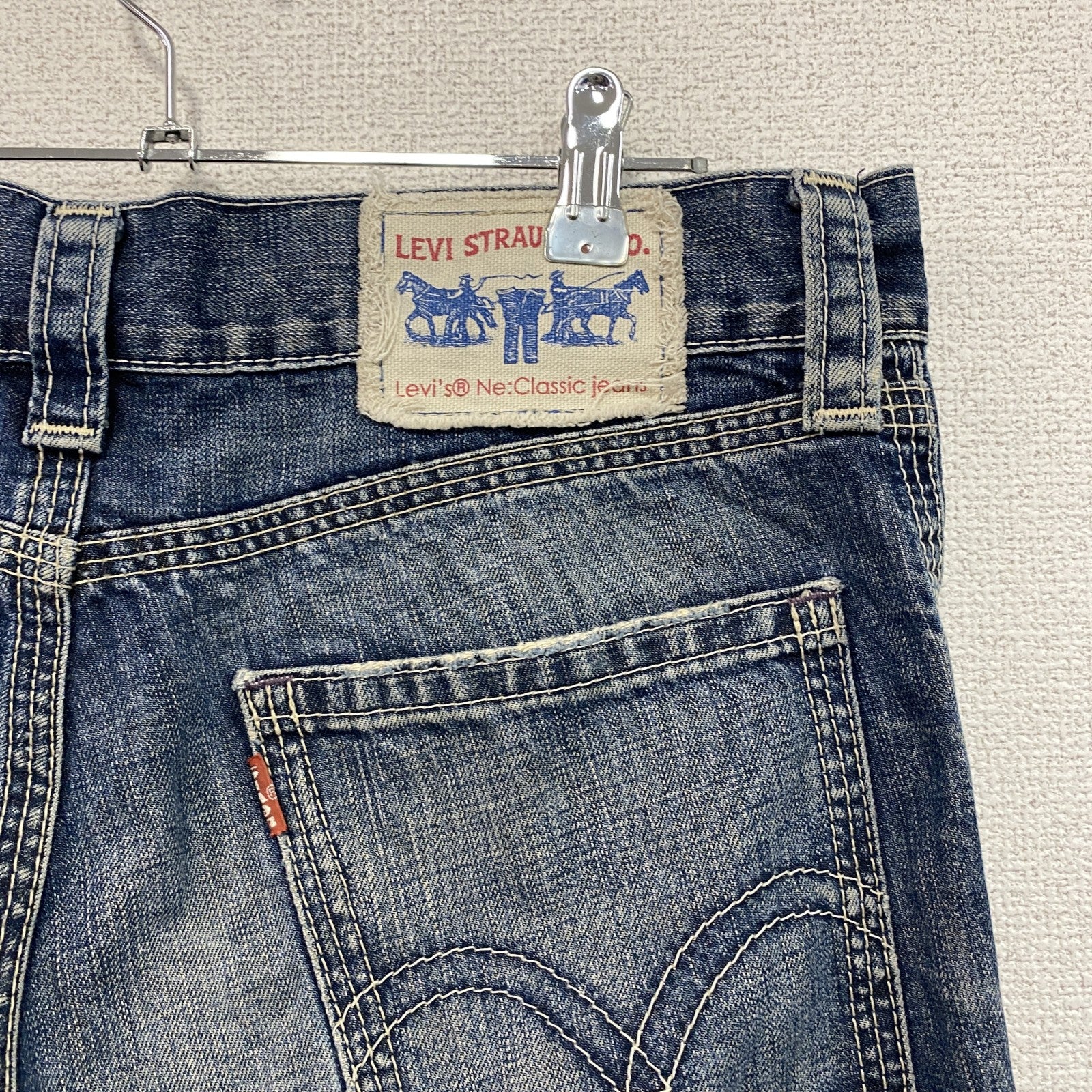 Levi's　リーバイス　ダメージデニムパンツ/ジーンズ　鬼ヒゲ　縦落ち　ジップフライ　インディゴ　32サイズ