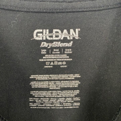 古着 used　GILDAN　ギルダン　半袖アニマルデザインTシャツ　トラ　Tiger　動物　ラインストーン　黒　Lサイズ