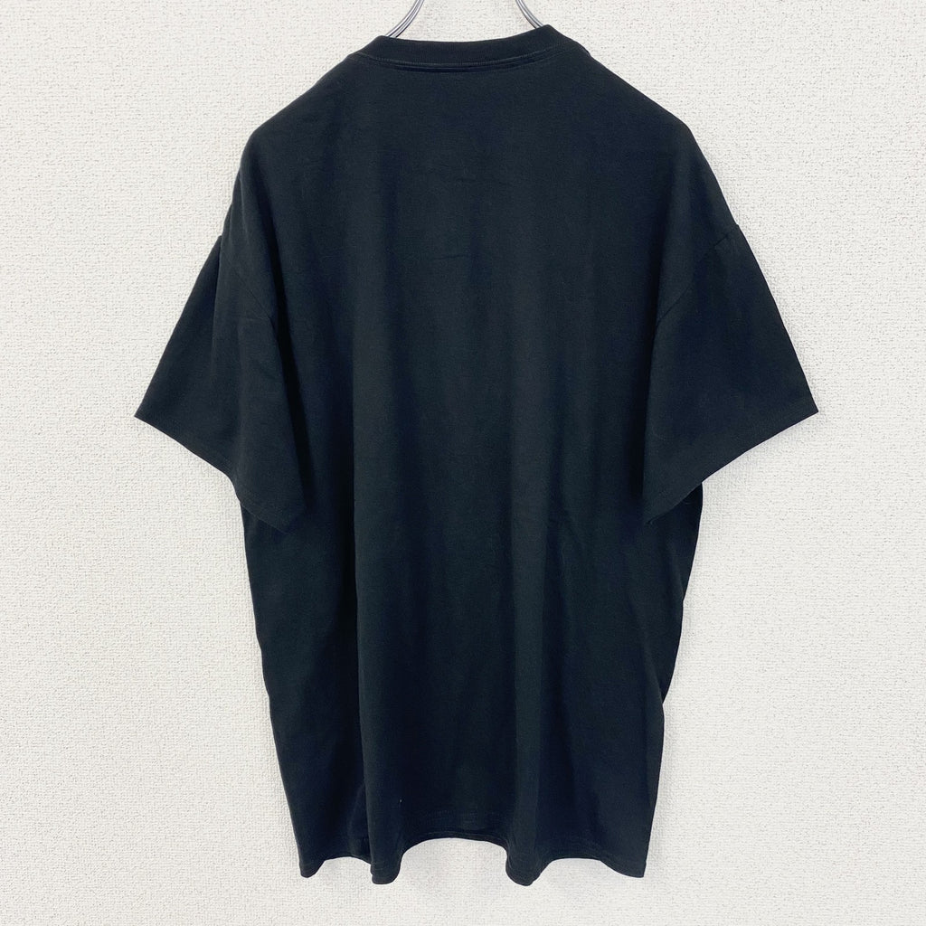 古着 used　GILDAN　ギルダン　半袖アニマルデザインTシャツ　トラ　Tiger　動物　ラインストーン　黒　Lサイズ