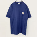 古着 used　PILGRIM　ピルグリム　半袖プリントTシャツ　青　SPORTY　カジュアルデザイン　クルーネック　Mサイズ