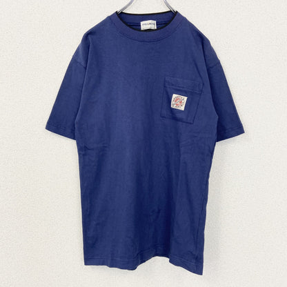 古着 used　PILGRIM　ピルグリム　半袖プリントTシャツ　青　SPORTY　カジュアルデザイン　クルーネック　Mサイズ