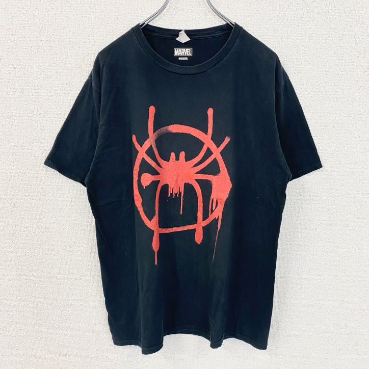 古着 used　MARVEL　マーベル　PORT&COMPANY　半袖プリントTシャツ　スパイダーマン　映画　黒　Lサイズ