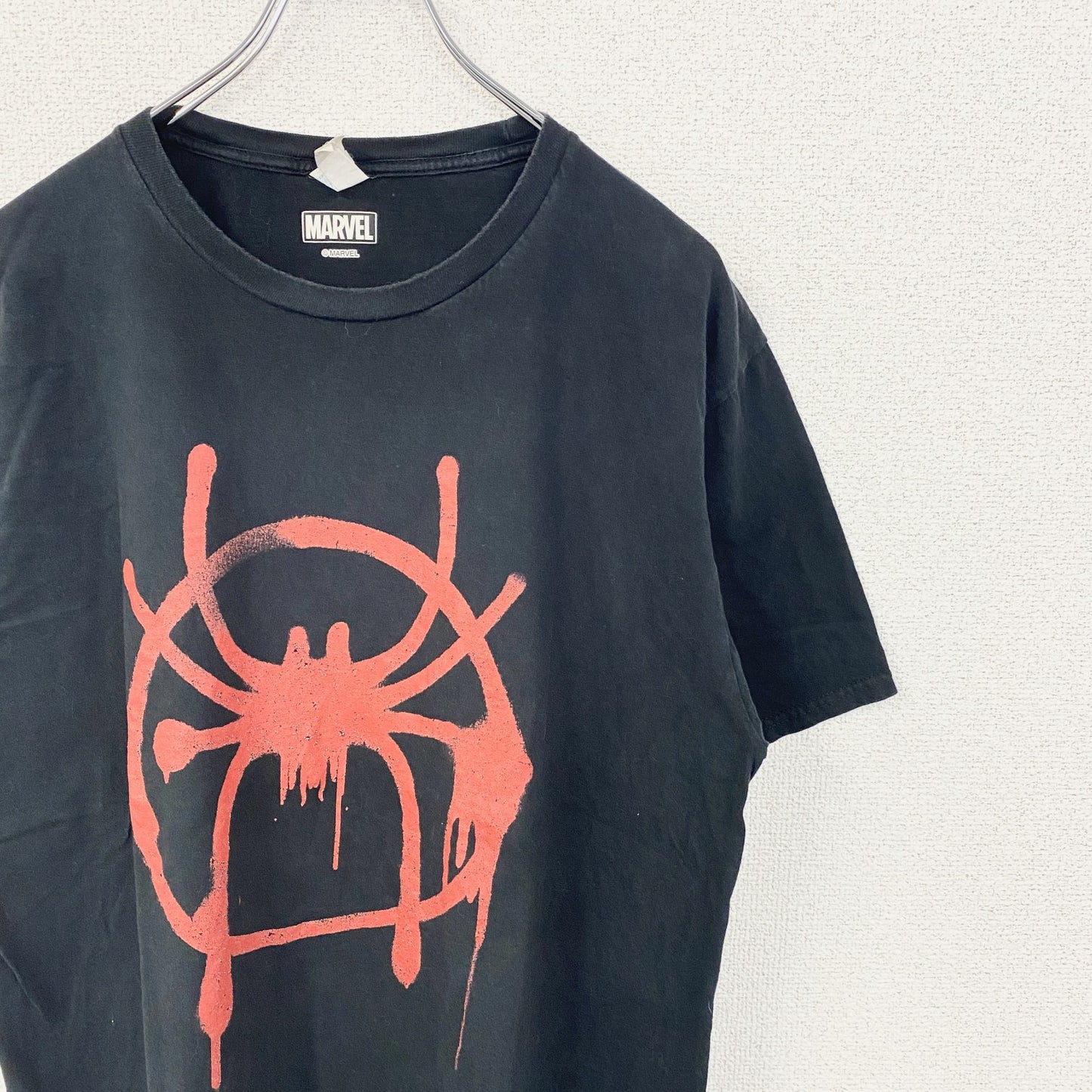 古着 used　MARVEL　マーベル　PORT&COMPANY　半袖プリントTシャツ　スパイダーマン　映画　黒　Lサイズ